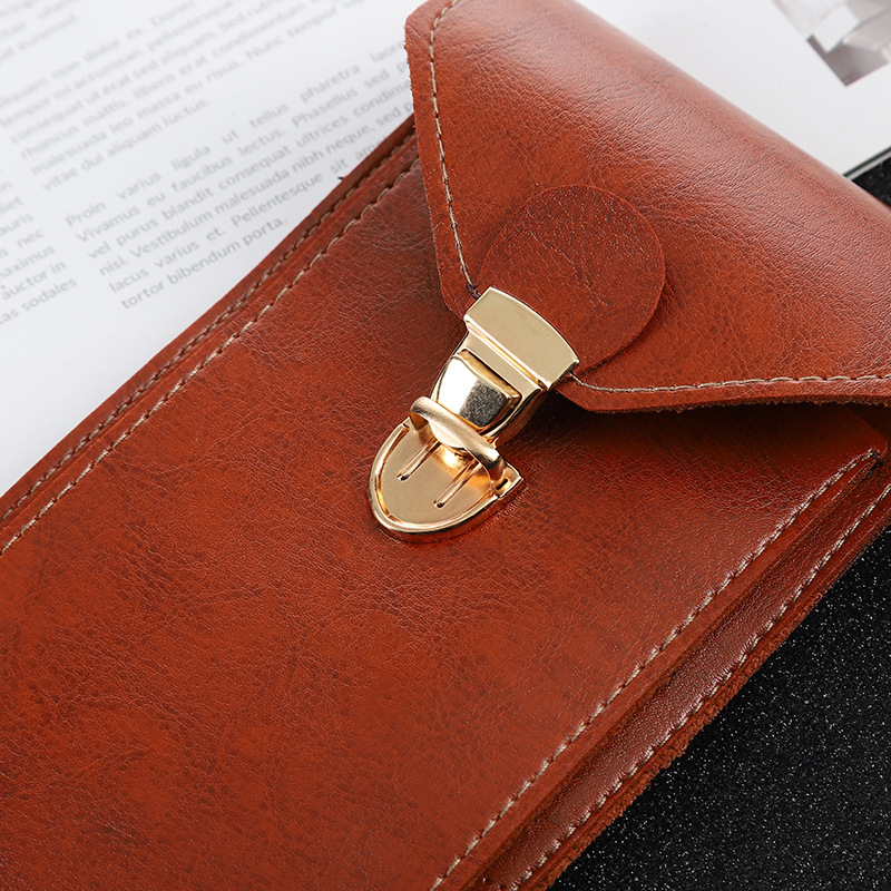 New PU Leather Men's Belt Bag Outdoor Portable Buckle Mobile Phone Bag Vertical Mini Waterproof Coin Purse Stall Supply