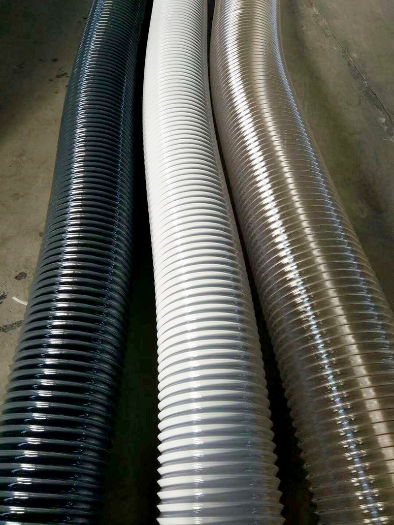 pu钢丝伸缩风管 镀铜钢丝增强耐磨钢丝管 耐低温四季除尘风管