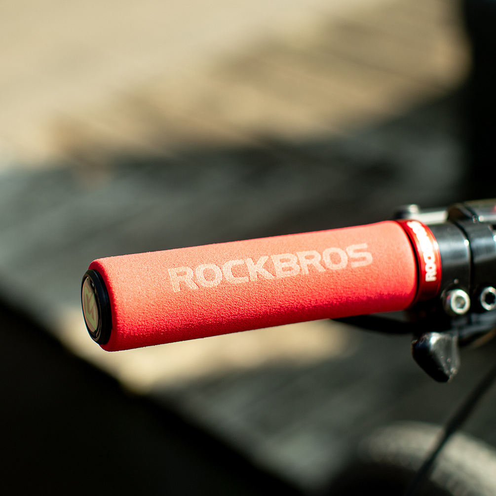 洛克兄弟自行车把套山地车锁死矽胶海绵车把死飞单车把手骑行配件