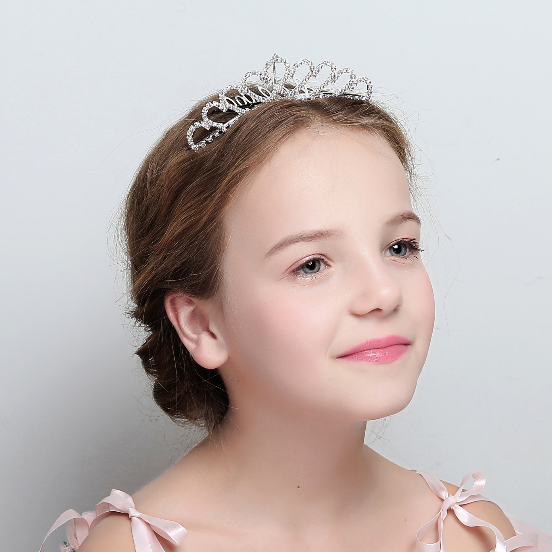 儿童发箍皇冠女童头饰欧式公主皇冠发梳六一演出水钻优雅仙气皇冠