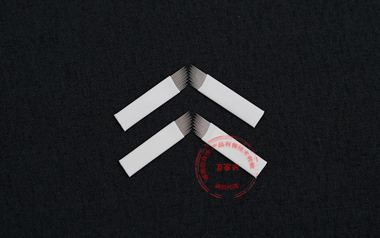 纹绣高低弧14针片手工颗粒海藻沙雾眉深浅雾眉针高低针水雾弧形针