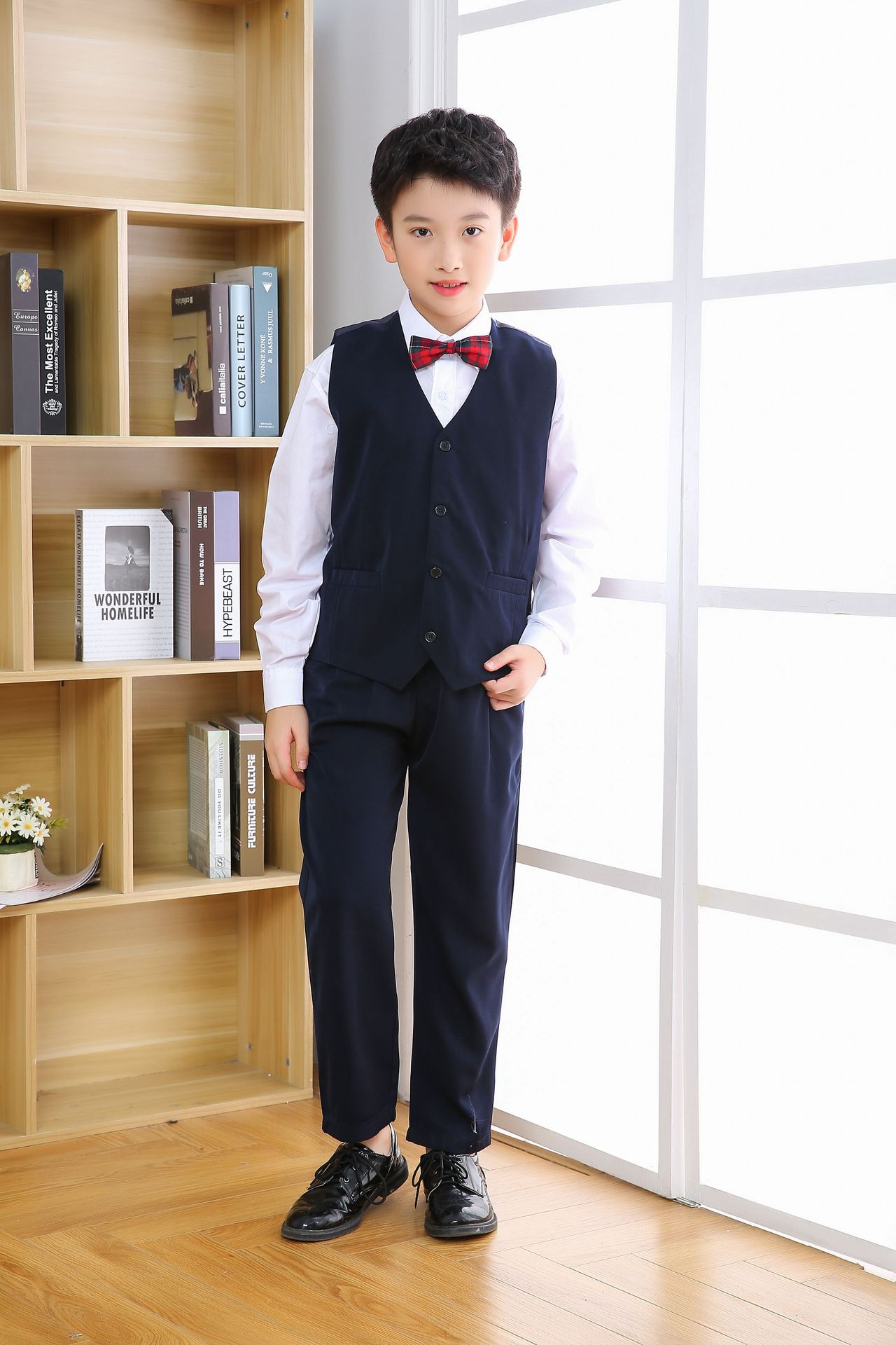 深圳市小学生冬礼服五件套深圳校服马夹长袖衬衣男女裙子校服