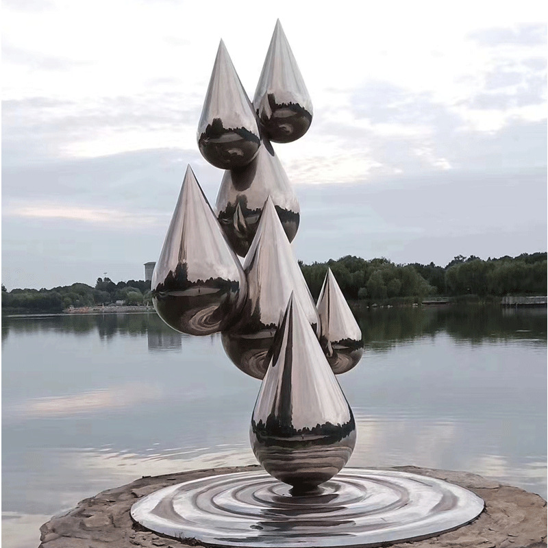 户外大型景观不锈钢雕塑园林房地产售楼处水景镂空金属雕塑定制品