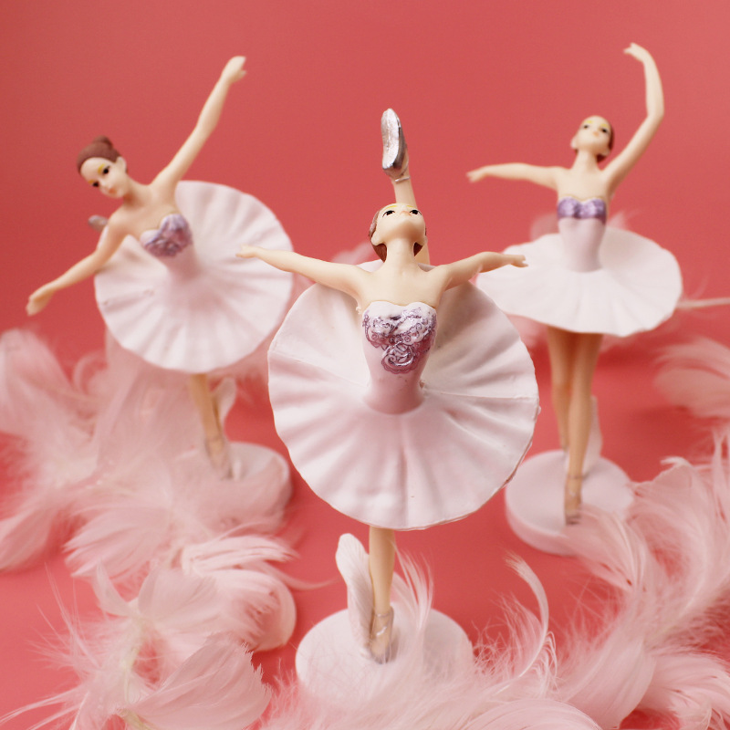 实心pvc芭蕾舞女孩摆件创意蛋糕装饰摆件 舞蹈多姿手办公仔模型
