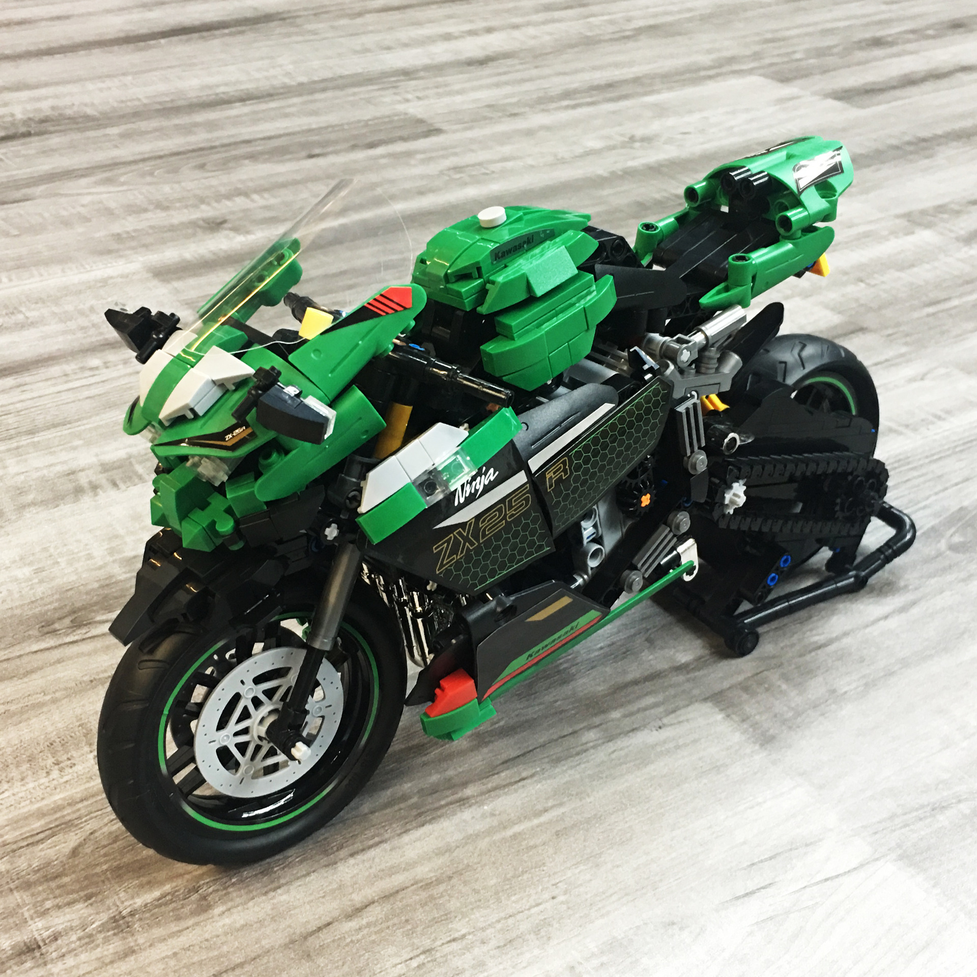 兼容乐高川崎h2r摩托赛车模型小颗粒积木moc科技件拼装玩具男跨境