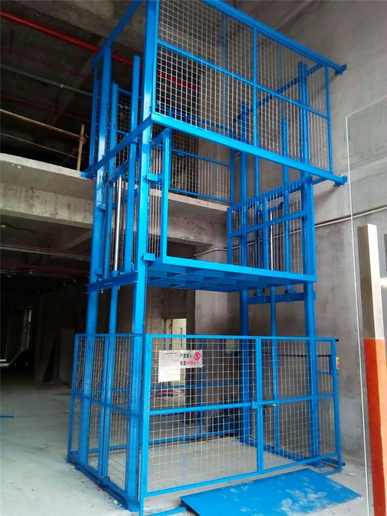 仓库厂房升降机平台 导轨式液压升降货梯 电动液压货梯