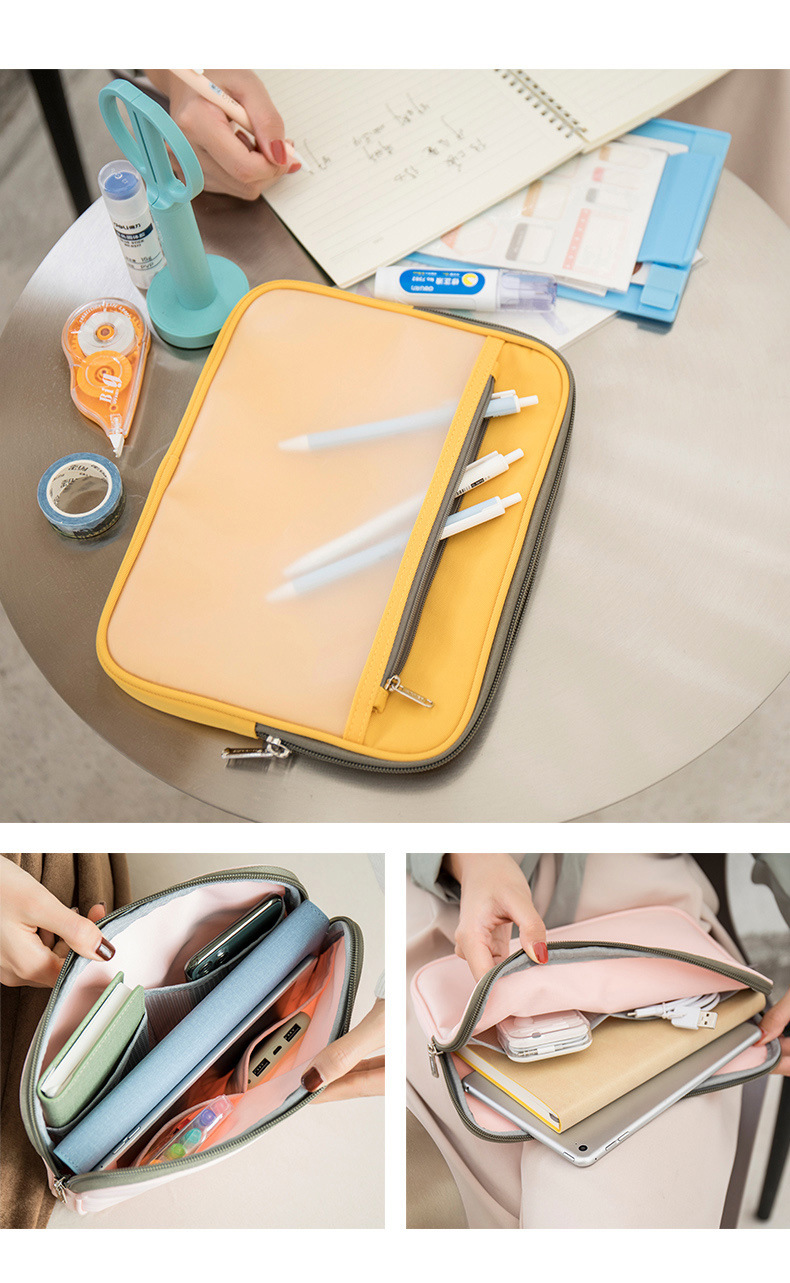 半透明手帐收纳包文件包文具笔盒收纳袋拉链文具袋铅笔袋手帐包
