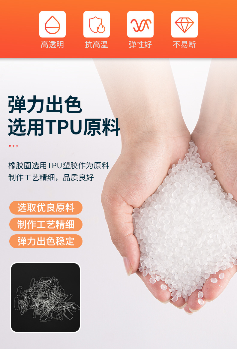 高弹性透明胶圈抗老化橡皮筋 一次性橡皮筋 抗高温透明橡皮圈