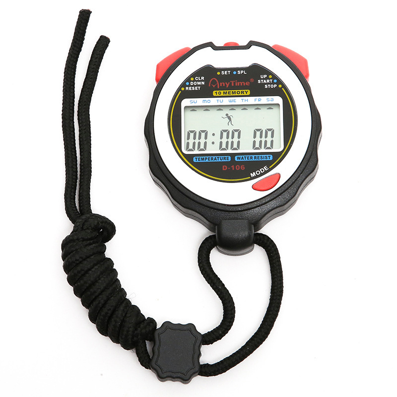 D-106 High-Precision Multifunctional Waterproof Chronograph Stopwatch with Temperature Swimming Referee Coach Timer