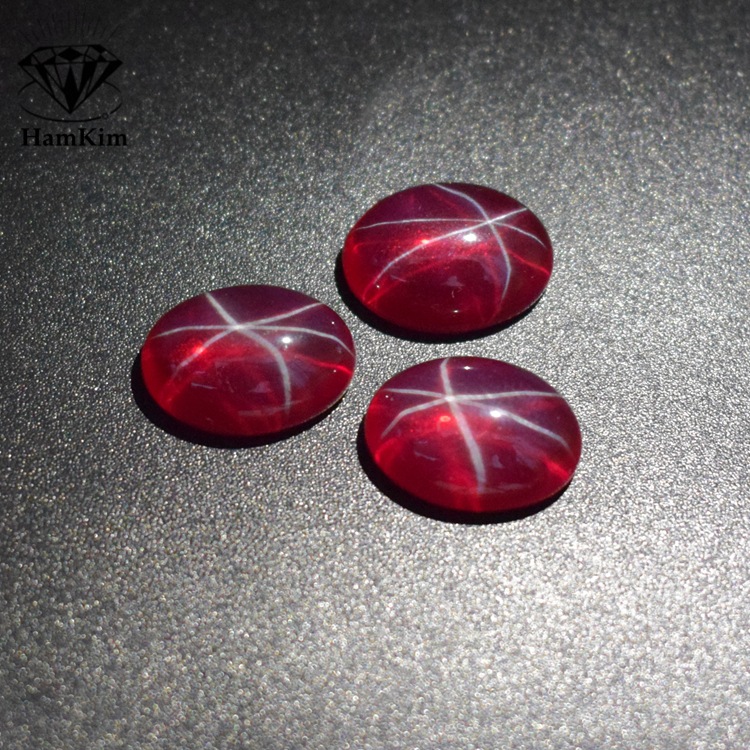 暗红星光戒面裸石椭圆形缅甸六射星线星光红宝石裸石蛋面