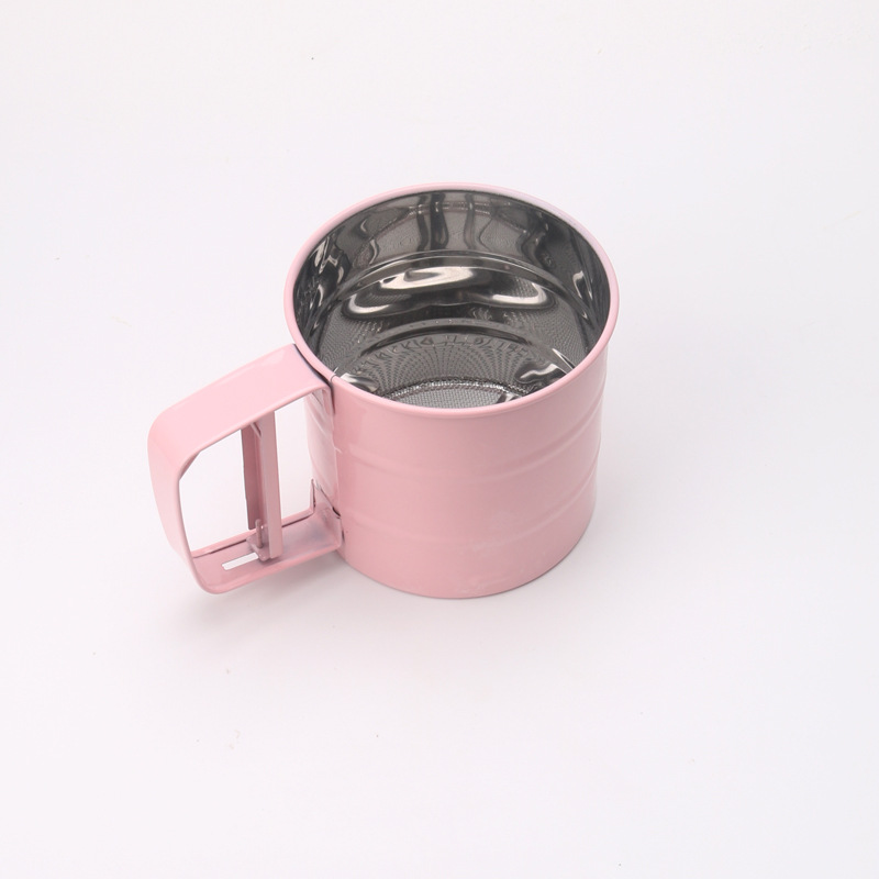 Factory Wholesale Stainless Steel Hand-Held Flour Sieve Powder Sieve Baking Tool Non-Stick Powder Sieve Cup Type Semi-automatic Powder Sieve