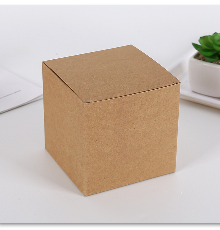 正方形通用小白盒数码电子品小方盒牛皮纸裸盒化妆品包装盒子定制