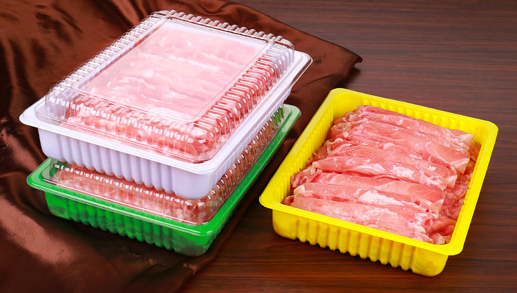 一次性羊肉卷包装盒肉片保鲜冷冻500g透明带盖牛肉卷羊肉卷盒