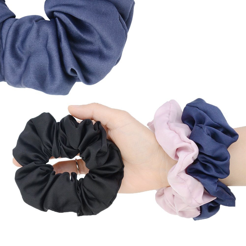 Cross-Border New Arrival Scrunchies Satin Cloth Hair Ring Hair Rope Multicolor Satin Released Circle Head Rope Large Intestine Hair Ring