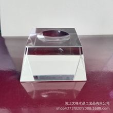 水晶球底座 定制k9内雕长方体梯形喷砂水晶摆件底座创意刻字底座