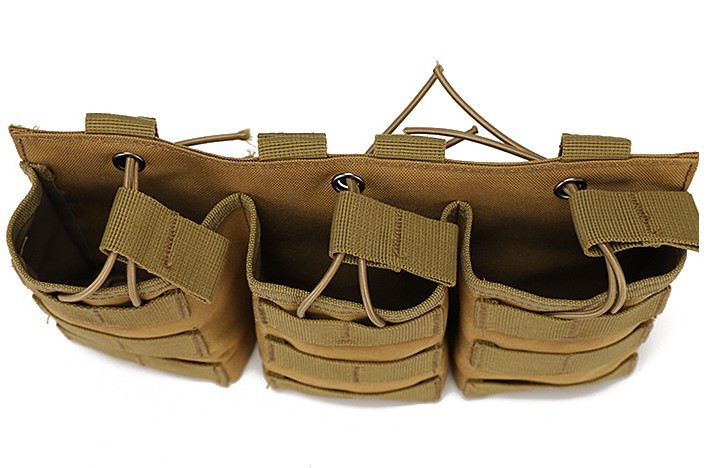 户外战术三联弹夹袋野战molle附件包杂物包收纳包对讲机包 弹匣包
