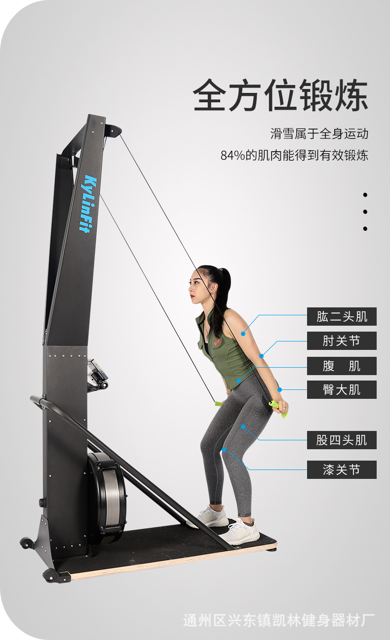 凯林 风阻滑雪机 划船器 反向划船 背肌训练 工作室有氧训练设备