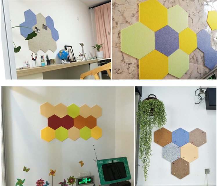 毛毡墙贴创意六角形自粘智力板立体墙贴宣传栏幼儿园展示栏