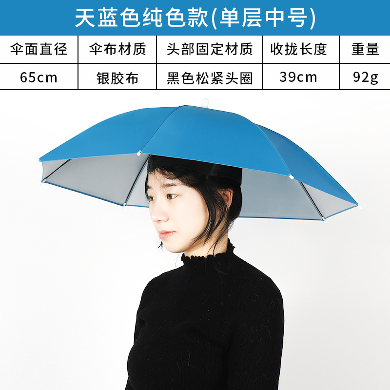 Large Wholesale Umbrella Large Children Adult Sun-Proof Umbrella Hat Men and Women Outdoor Folding Umbrella Cap Custom Advertising