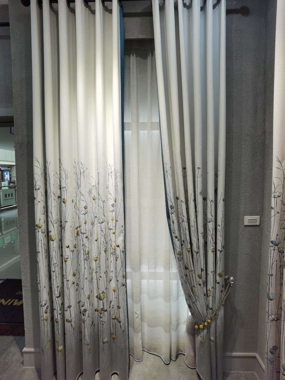 棉质独幅罗马韩式窗帘别墅客厅棉质加厚面料飘窗小清新风格百搭款