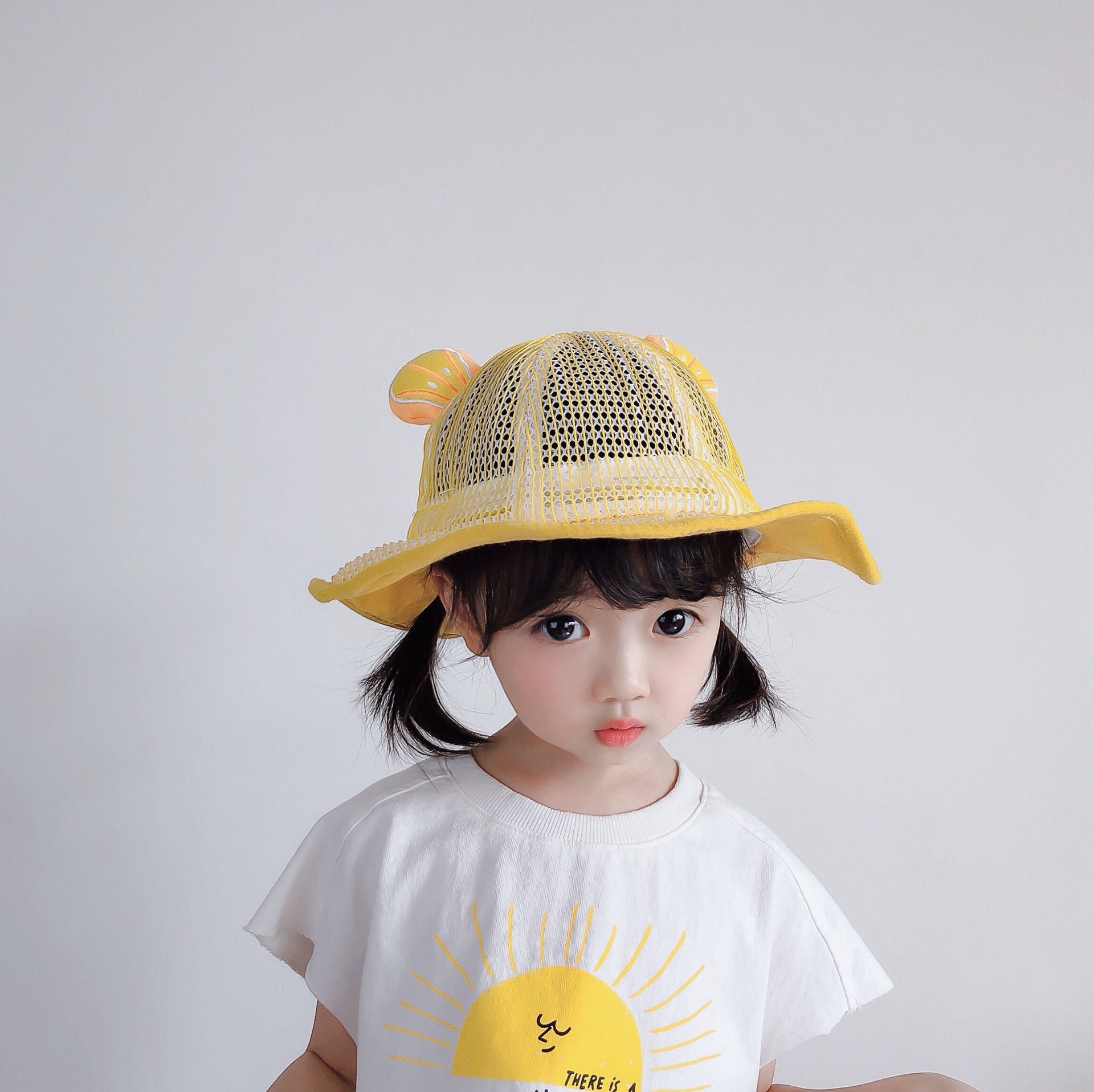 夏季宝宝遮阳帽大檐防晒婴儿帽子透气男女童太阳帽网眼儿童渔夫帽