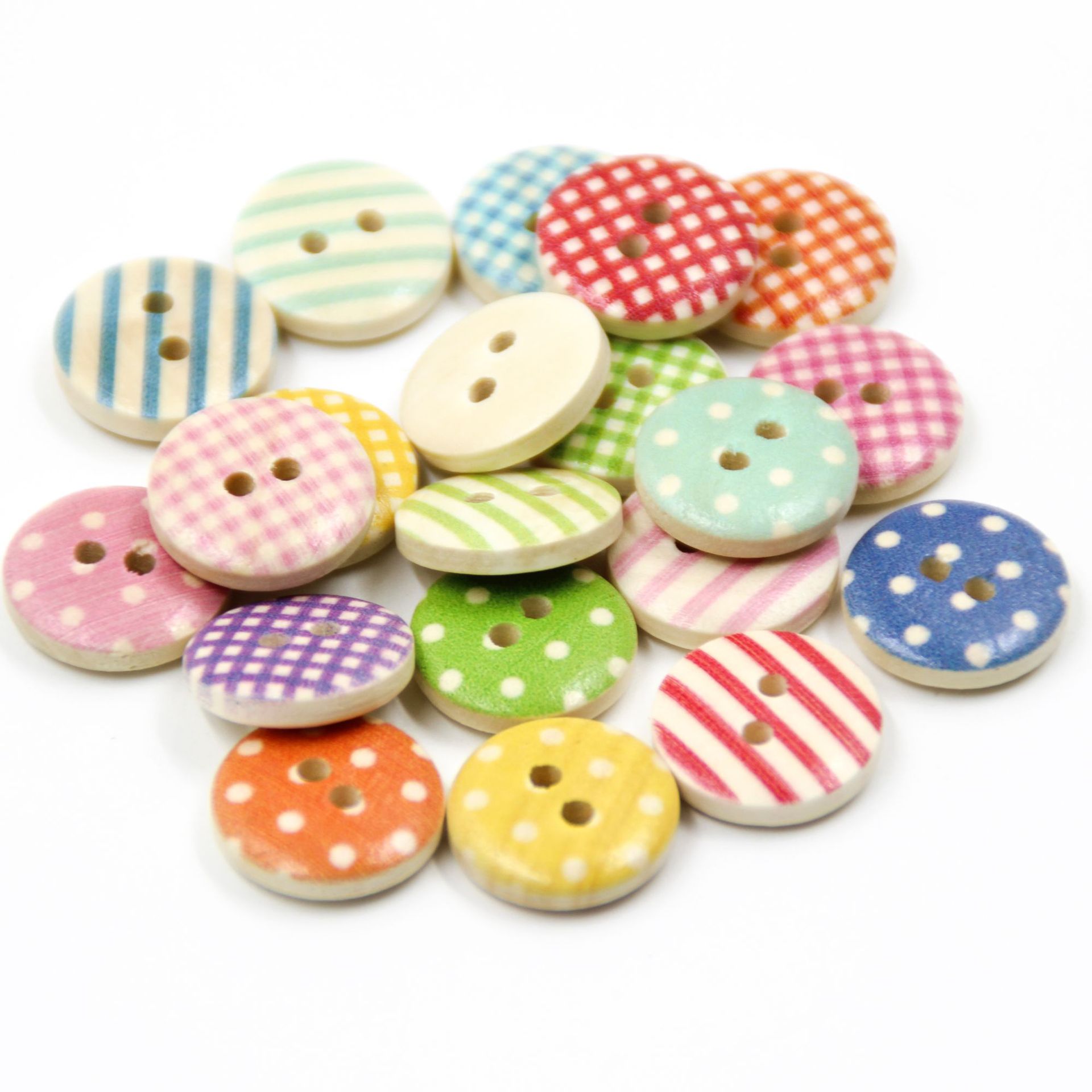 天然木头纽扣各种卡通ktm木头扣混色花纹格子扣童装毛衣钮扣