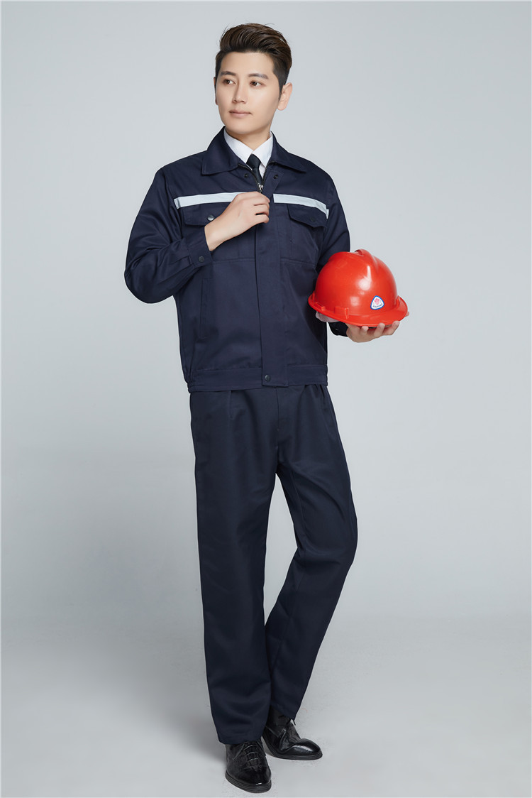 春秋长袖工作服套装男棉反光条防静建筑工地环卫路政劳保服制服