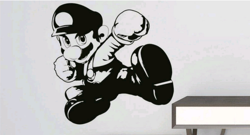 经典游戏角色马里奥精雕墙贴儿童房装饰贴画