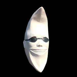 白色月亮头套月亮人面具舞会派对搞怪cosplay耍帅促销礼品面具