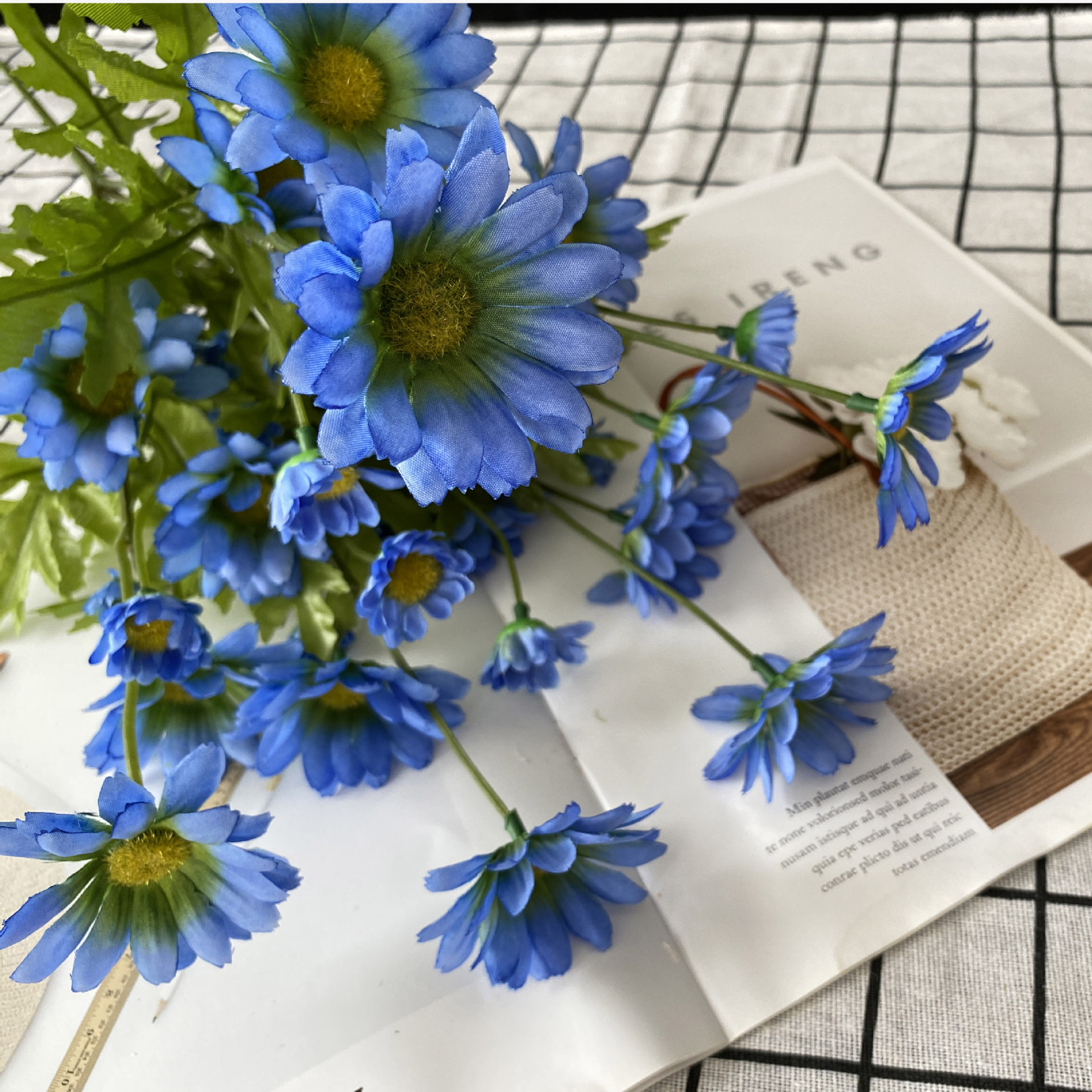 仿真单支小菊花小雏菊田园婚礼路引装饰居家餐桌客厅室内装饰假花