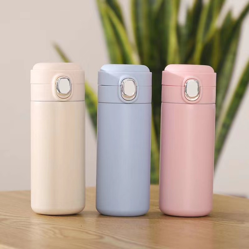 不锈钢真空豆豆保温杯创意便携弹跳盖豌豆杯小清新商务礼品杯批发