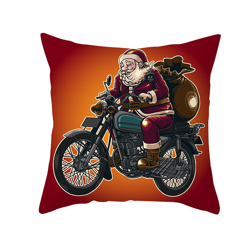 Funny Cartoon Santa Claus Animal Series Peach Skin Fabric Printed Pillowcase Nordic Office Sofas Cushion Cover