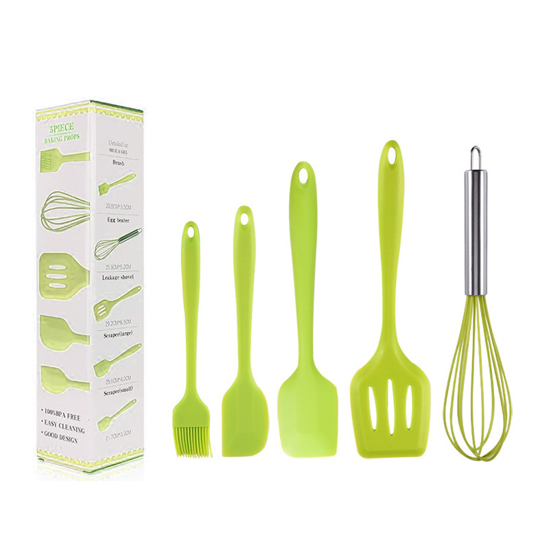 Silicone Kitchenware 5-Piece Set All-Inclusive Silicone Shovel DIY Baking Tool Suit Scraper Suit Cake Tools