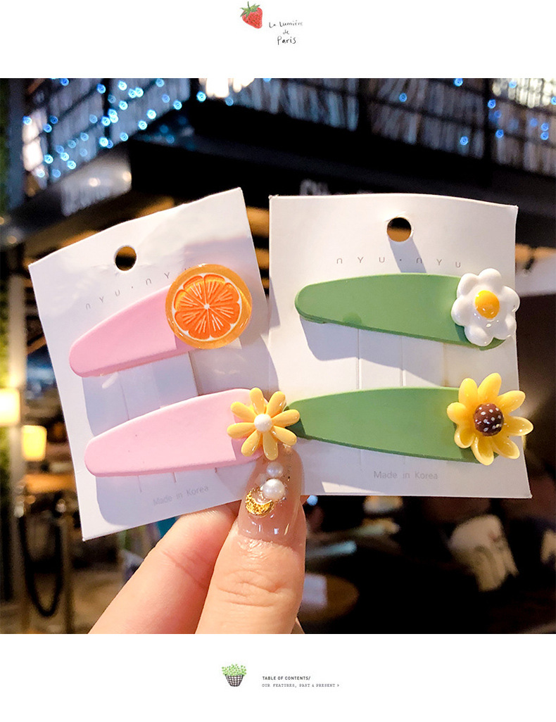 小清新卡通水果宝宝bb夹韩版可爱女童西瓜花朵发夹儿童碎发刘海夹