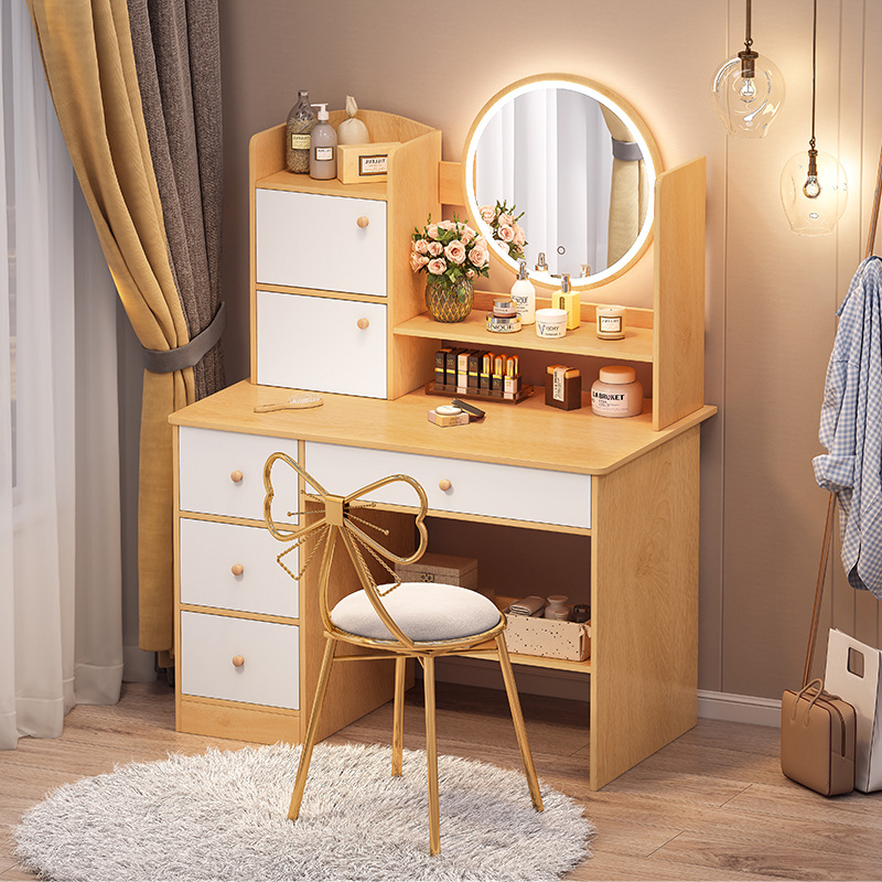 Dressing Table Bedroom Small Modern Simple Storage Cabinet Integrated Small Apartment Internet Celebrity Ins Style Makeup Table Dresser