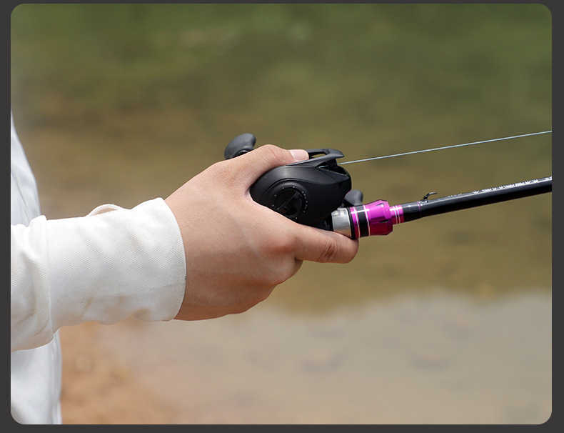 紫色路亚竿碳素手柄m/ml双梢单杆直柄枪柄远投泛用路亚竿现货批发