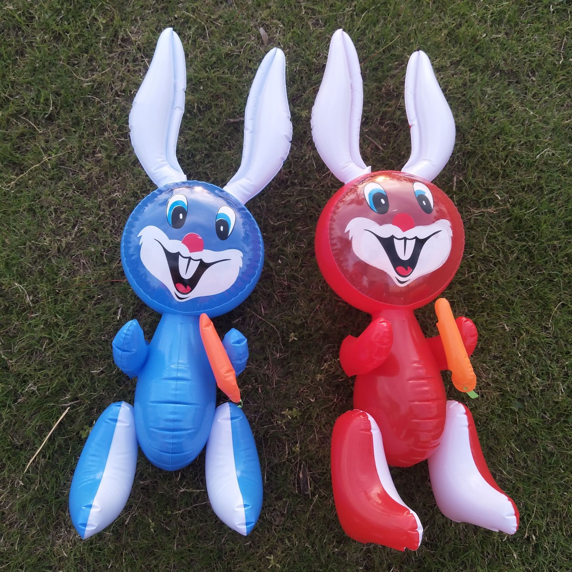 充气玩具 pvc卡通萝卜兔 可爱蓝兔公仔气球 儿童游戏道具