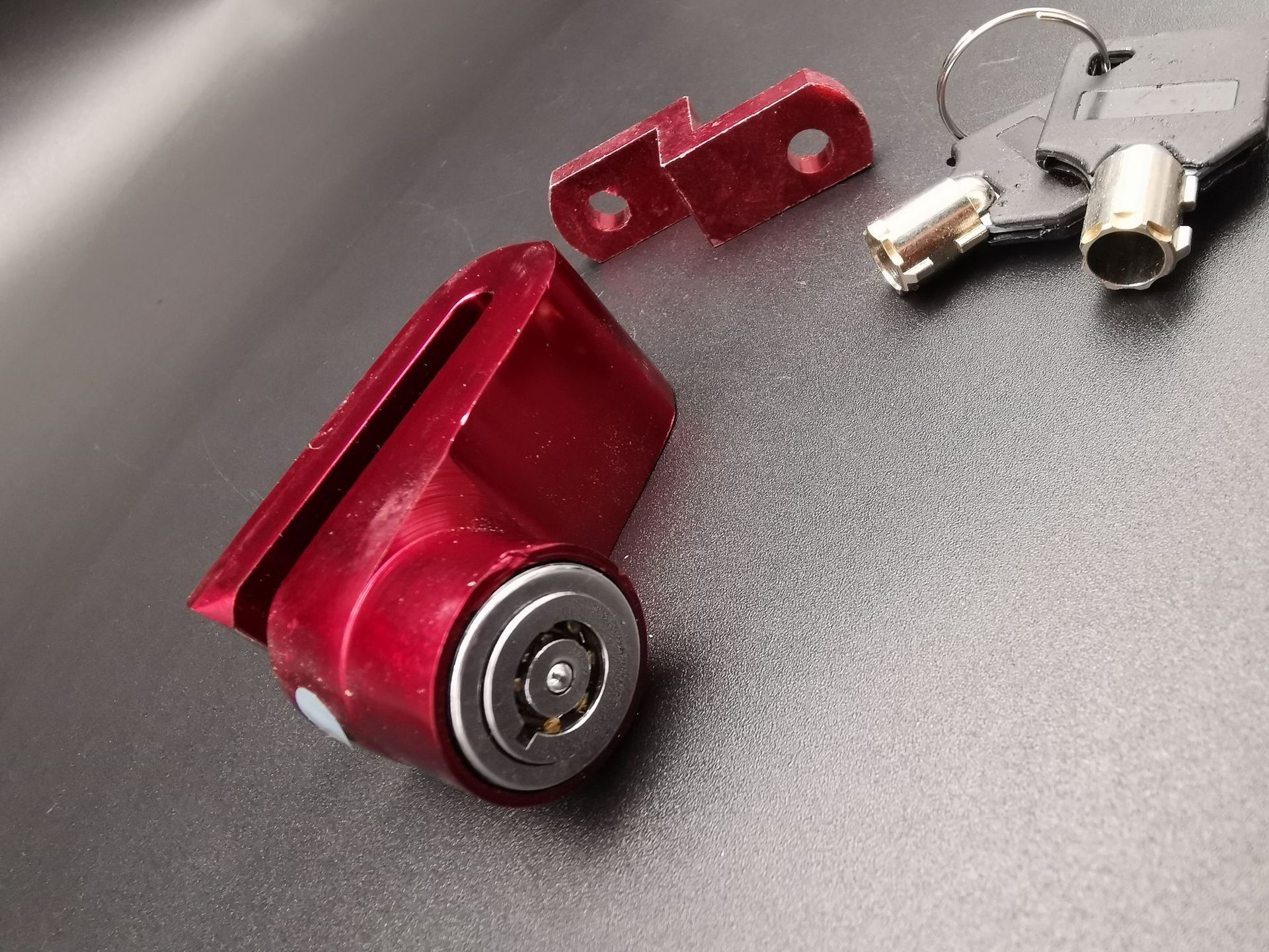 摩托车批发多色改装铝合金锁具防盗锁带固定支架碟刹锁