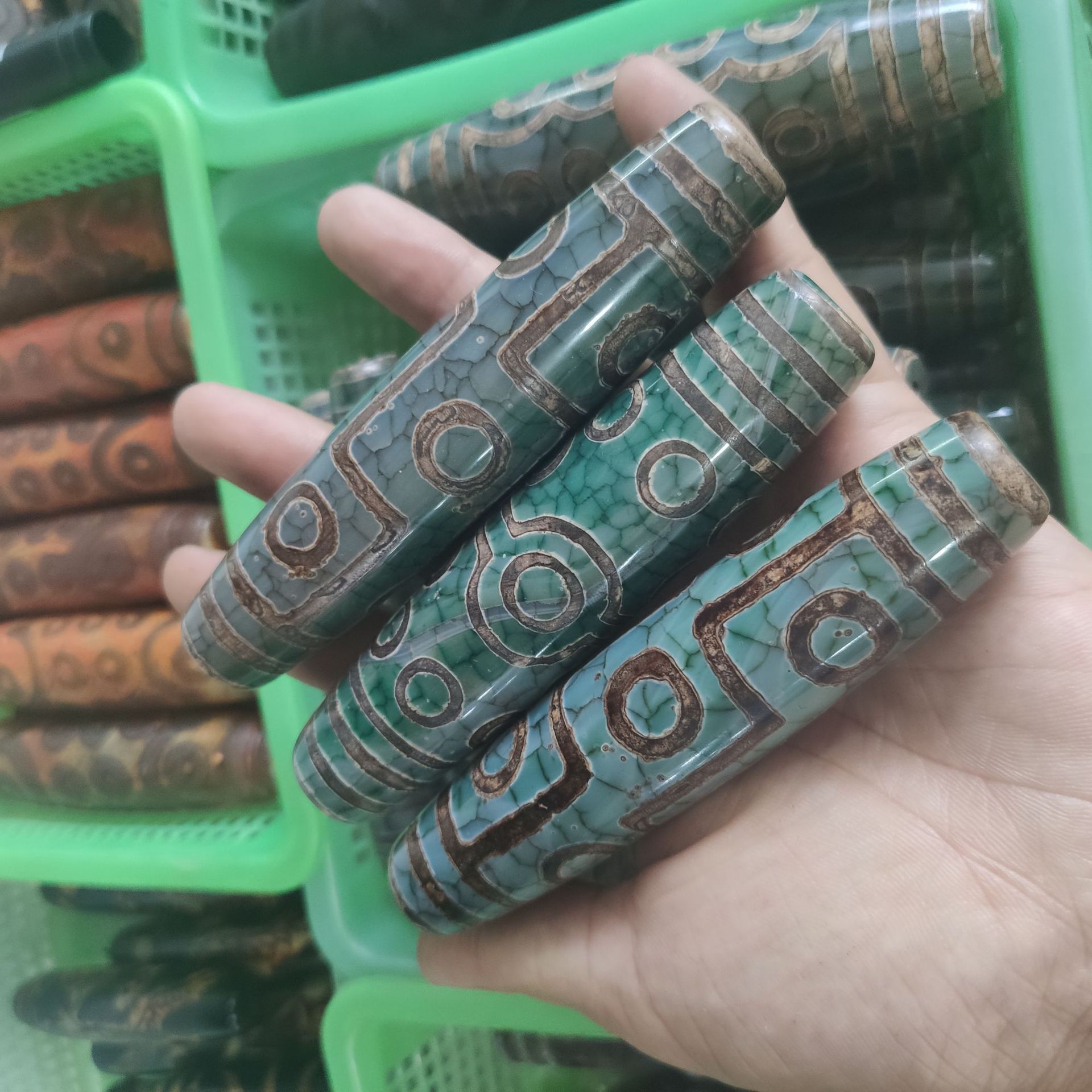 仿古三眼九眼天珠西藏天珠老玛瑙diy手串隔珠散配件项链吊坠