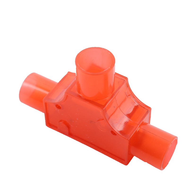 pvc阻燃红蓝彩色透明家装线管阻燃理线袋盖三通 线管配件线管接头