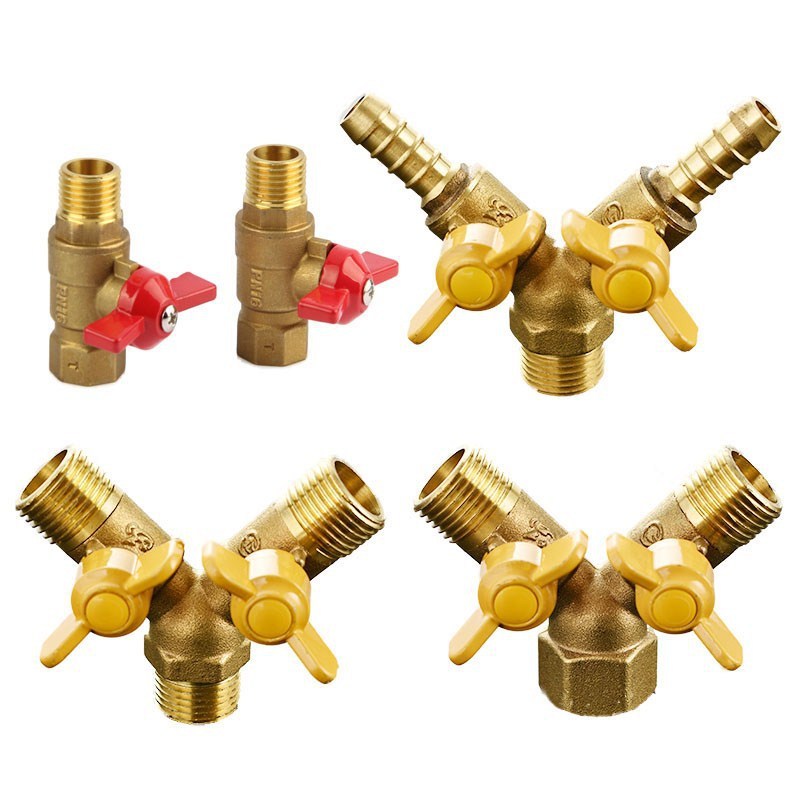 家用天燃气快开铜煤气软管接头配件铜阀门气管内牙管道铜三通