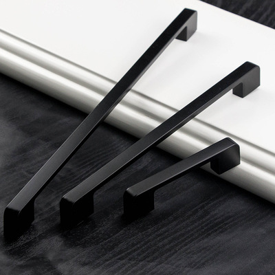 现代简约锌合金加长酒柜抽屉鞋柜橱柜黑色欧美式拉手柜子门拉手