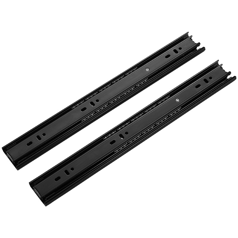 抽屉轨道三节电脑桌滑轨衣橱柜键盘托架导轨静音滑道滑槽导轨