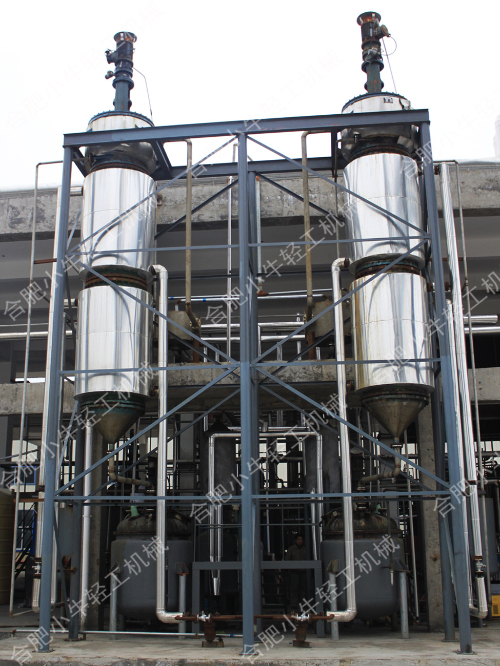 高浓度高粘度料液刮膜式真空浓缩设备 刮板薄膜蒸发器 刮板浓缩器