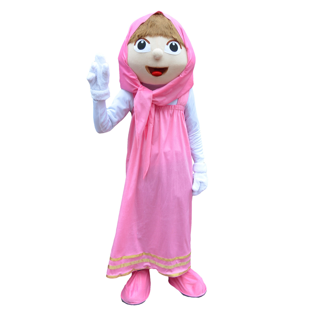 跨境货源玛莎女孩卡通人偶服装粉色姑娘儿童节俄罗斯吉祥物