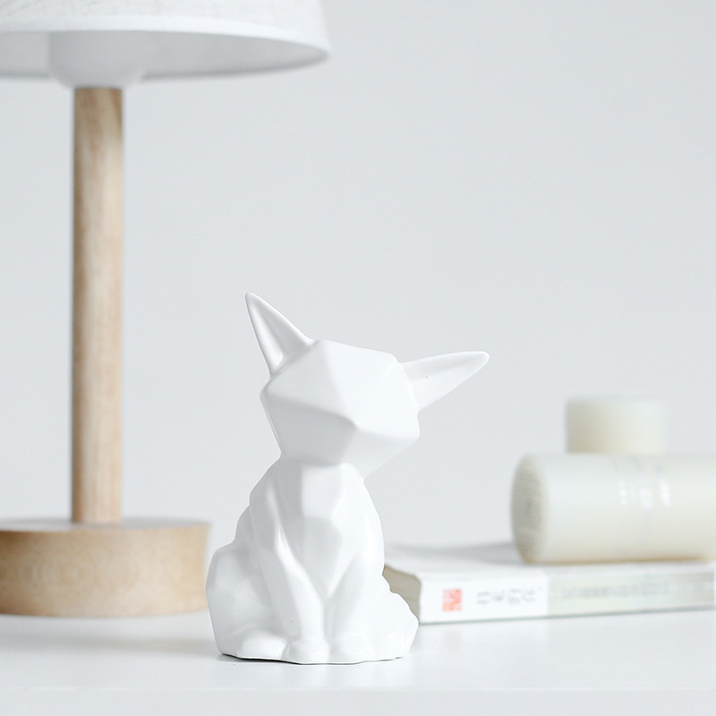 Creative Nordic Style Origami Irregular Simple Modern Ceramic Home Animal Furnishings Ornaments