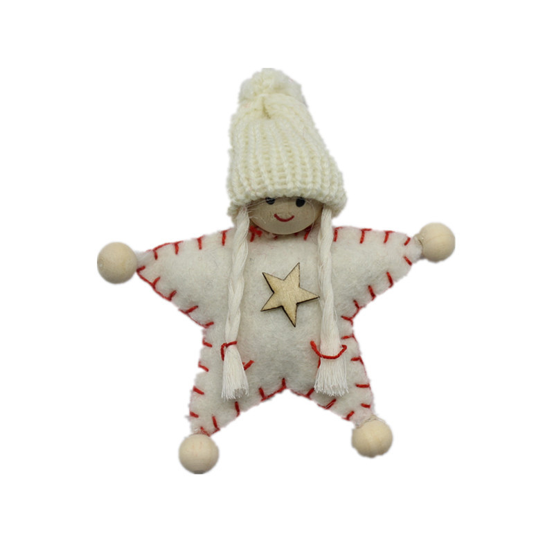 无纺布小人圣诞挂件五角星装饰品幼儿园圣诞礼物商场节日装饰品