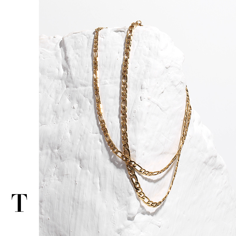 通体s925银质复古飞镖十字架项链拼接粗细链子锁骨链男女-报价