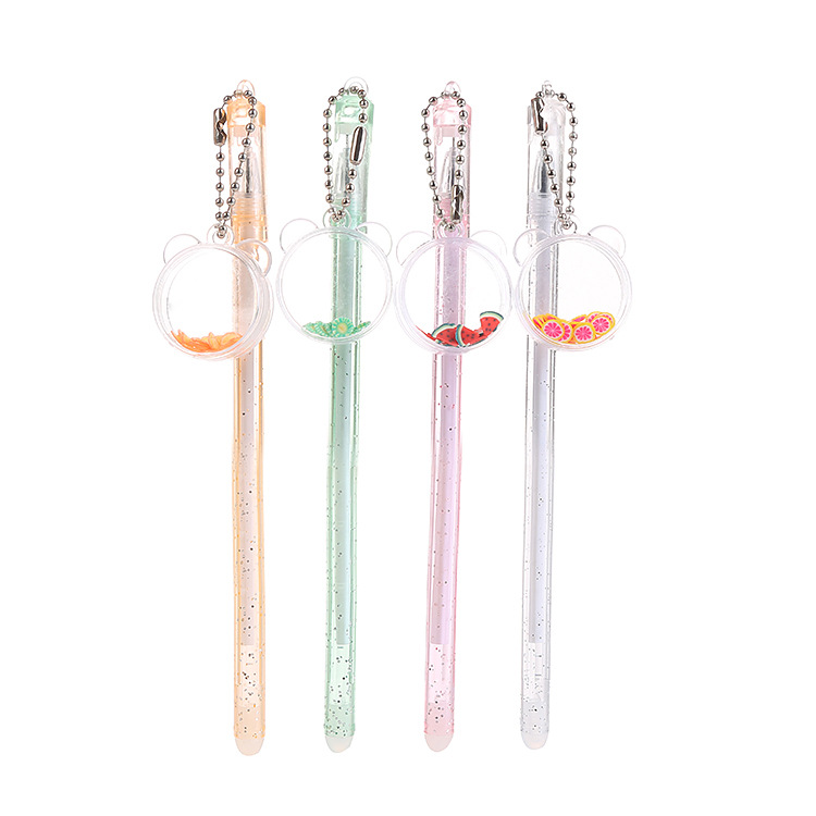 Fruit Sequins Pendant Gel Pen Creative Student Hanging Pen Cute Stationery Office Supplies Water-Based Sign Pen