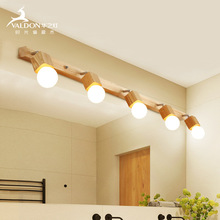 北欧镜柜灯具创意原木质化妆间卧室壁灯led简约卫生间浴室镜前灯